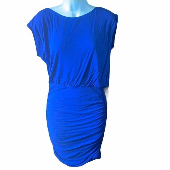 XXI Rauched  Mini Dress size S Royal Blue - Picture 1 of 4